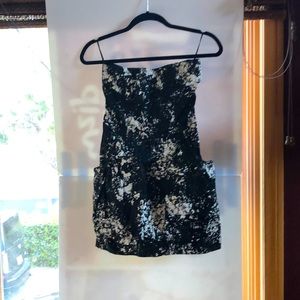 Black and white mini dress